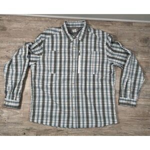 LL BEAN Vented Fishing‎ Shirt Multi Size XL Reg Button Up Long Sleeve Sun Shirt